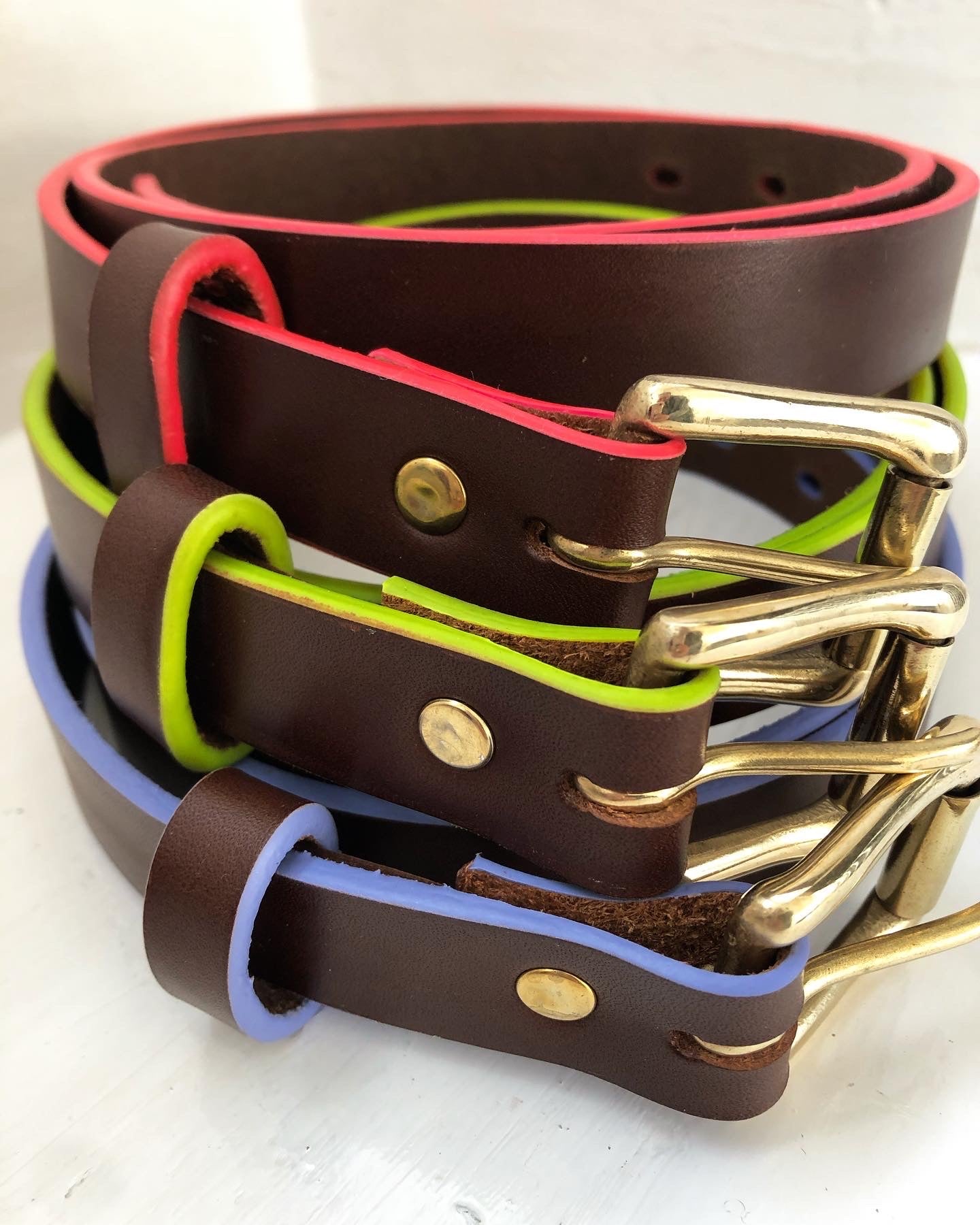 Skinny Brown & Citrus Belt