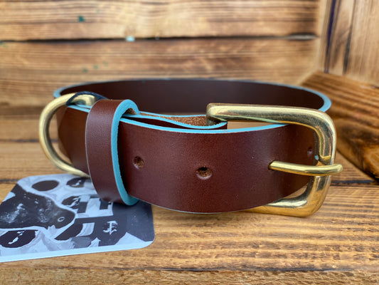 Dog Collar Battleship Blue Chunky