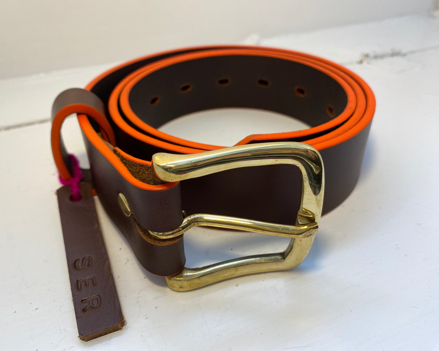 Chunky Brown & Tangerine Belt