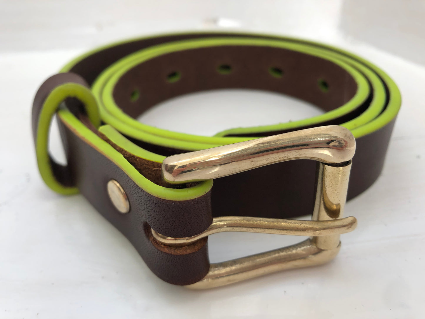 Skinny Brown & Citrus Belt