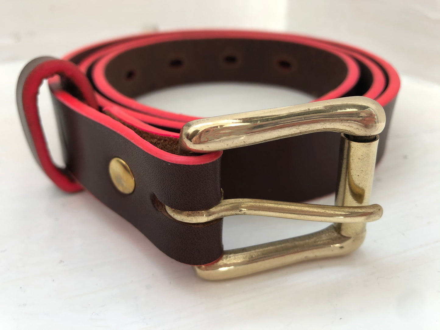 Skinny Brown & Flamingo Belt